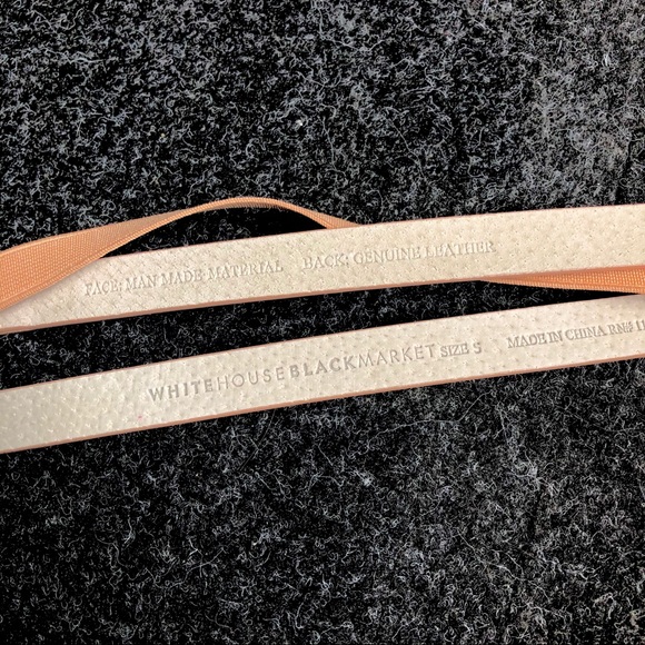 WHBM shimmer suede stretch skinny belt, blush pink - Picture 3 of 5